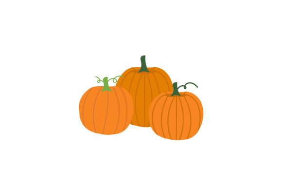 Pumpkins Surrounded by Leaves